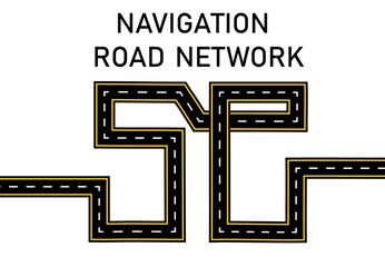 Road. Highway stylized inscription 5 g. Isolated illustration