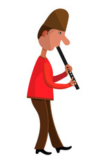 musician plays the pipe