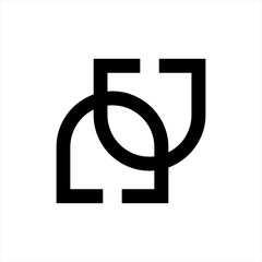 Obraz premium UN, NU initials simple geometric company logo