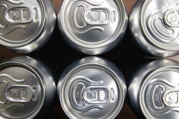 Group of an aluminum can of soda