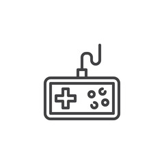 Game controller line icon. linear style sign for mobile concept and web design. Video game console joystick outline vector icon. Symbol, logo illustration. Pixel perfect vector graphics