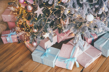 Giftboxes under the Christmas tree