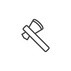 Axe weapon line icon. linear style sign for mobile concept and web design. Ax outline vector icon. Symbol, logo illustration. Pixel perfect vector graphics