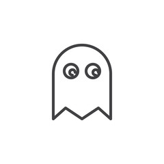 Ghost line icon. linear style sign for mobile concept and web design. Game ghost outline vector icon. Symbol, logo illustration. Pixel perfect vector graphics