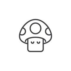 Amanita mushroom line icon. linear style sign for mobile concept and web design. Fungi mushroom outline vector icon. Symbol, logo illustration. Pixel perfect vector graphics