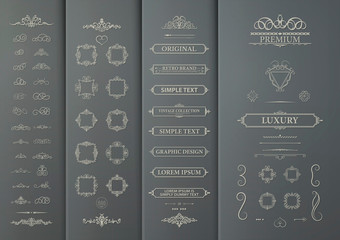 Decorative elements on gray cardboard for decoration