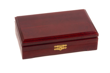 Vintage wooden box on white background
