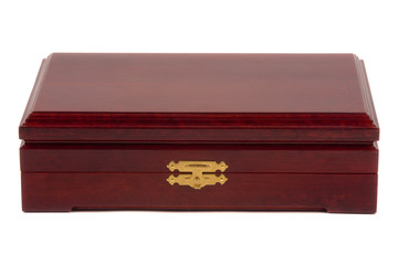 Vintage wooden box on white background