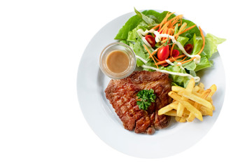 Grilled steak on dish