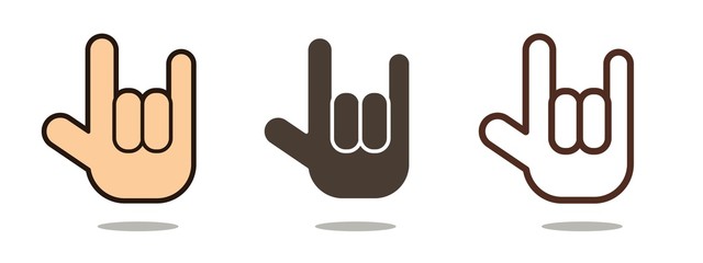 Fototapeta premium Hand language, I love You cartoon graphic vector.