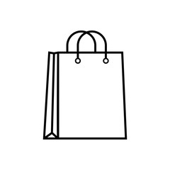 Shopping bag outline icon, logo on white background