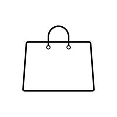 Shopping bag outline icon, logo on white background