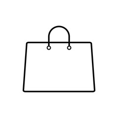 Shopping bag outline icon, logo on white background