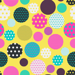 dots circles seamless tile in bright pop shades