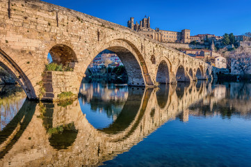 The Old Bridge at Beziers and St. Nazaire Cathedral