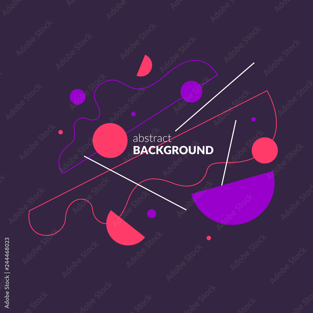 Poster geometric poster with different shapes. modern abstract background.