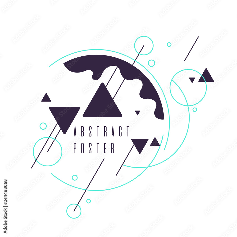 Poster trendy abstract background. composition of amorphous forms and lines.