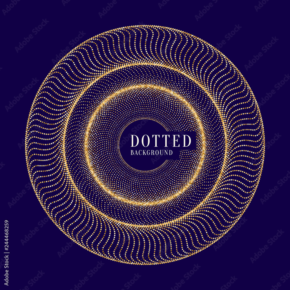Poster vector abstract background with a colored dynamic lines, and particles. gold glitter
