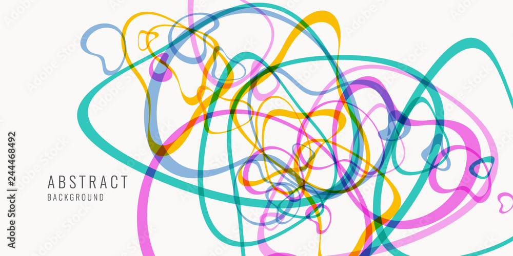 Poster bright abstract background with of colored lines.