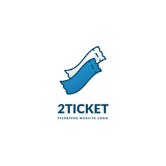 2 two ticket logo simple icon symbol for all in one ticketing service company