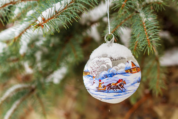 christmas ball on tree