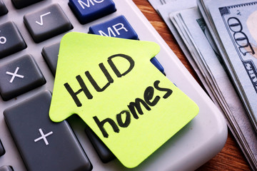 HUD homes written on a piece of paper.