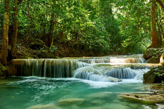 Erawan Waterfall, Erawan National Park in Kanchanaburi, Thailand © LR Photographies