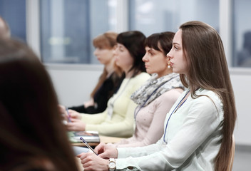 Business Conference and Presentation. Audience at the conference hall.