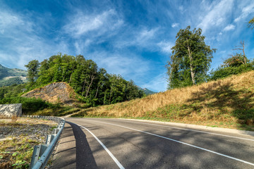 Mountain road. Landscape with rocks