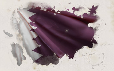 Qatari Flag, Qatar National Colors Background  <<3D Rendering>>