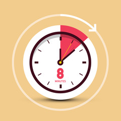 8 Eight Minutes Time Symbol - Vector