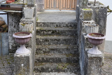 Ancient stone stairs to enter the house