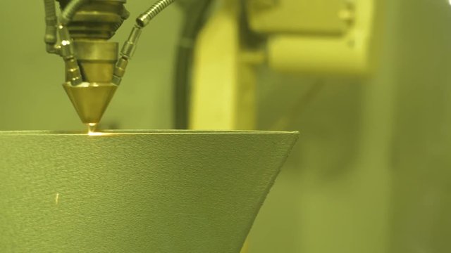 3D printer produces metal parts.