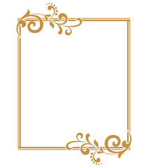 Decorative frame Elegant vector element for design in Eastern style, place for text. Floral golden border. Lace illustration for invitations and greeting cards.