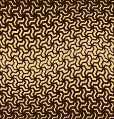 Abstract geometric pattern. Seamless vector background. Dark brown and gold halftone. Graphic modern pattern. Simple lattice graphic design