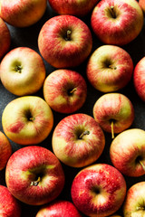 Assortment of royal gala apples ready to be eaten.