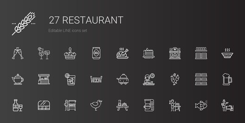 restaurant icons set