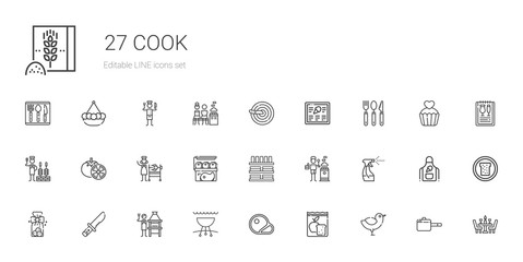cook icons set