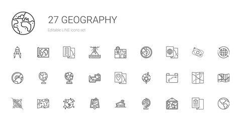 geography icons set - obrazy, fototapety, plakaty