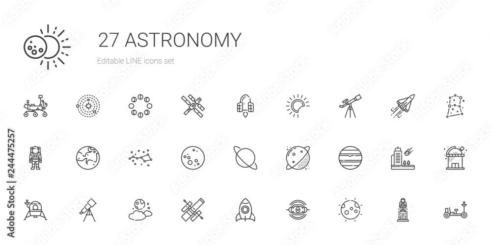 Wall mural astronomy icons set