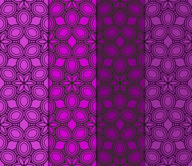 Fototapeta premium Set of Art Deco Pattern Of Geometric Elements. Seamless Pattern. Vector Illustration. Purple color