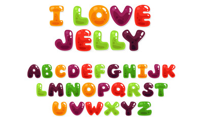 Colorful jelly alphabets for kids