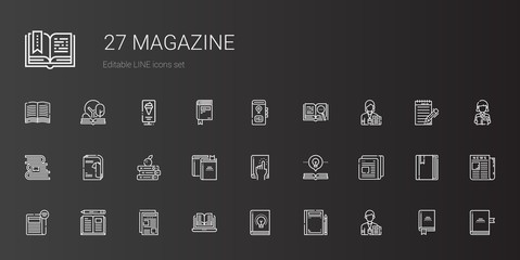 magazine icons set