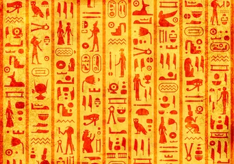 Rolgordijnen Grunge background with ancient egyptian hieroglyphs © frenta