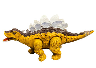 big beautiful plastic toy dinosaur stegosaurus brown