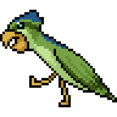 Obraz premium vector pixel art bird walk