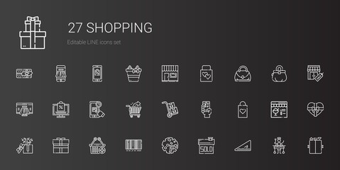 shopping icons set