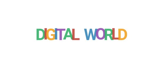 Digital world word concept