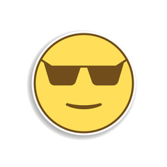 cool in sunglasses colored emoji sticker icon. Element of emoji for mobile concept and web apps illustration.