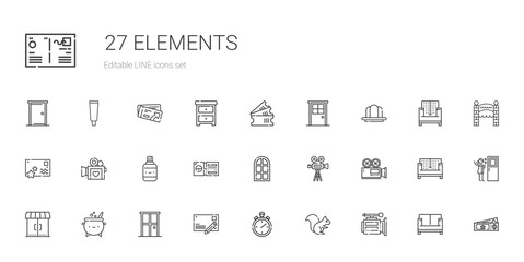 elements icons set